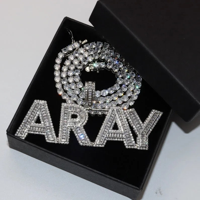 VibeBlock" Baguette Name Necklace