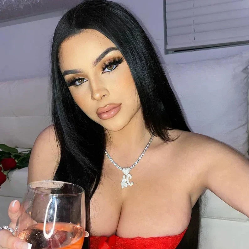 Custom iced out name necklace for women — script, block and gothic font styles with 5A CZ by VibePlugs