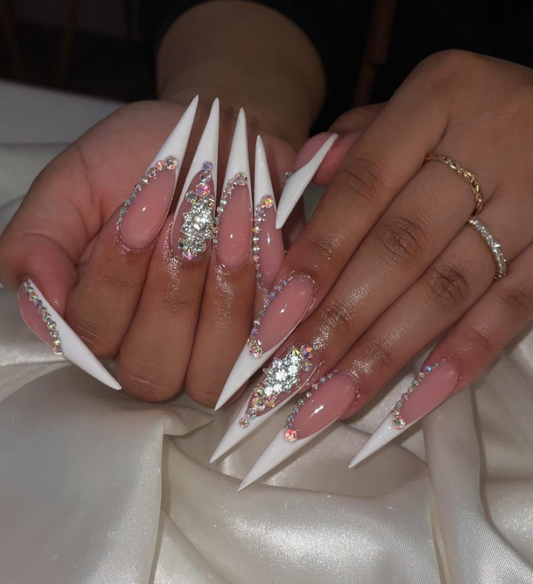 Handmade Luxury Stiletto Press-On Nails New York | Custom Iced Out Baddie Claws