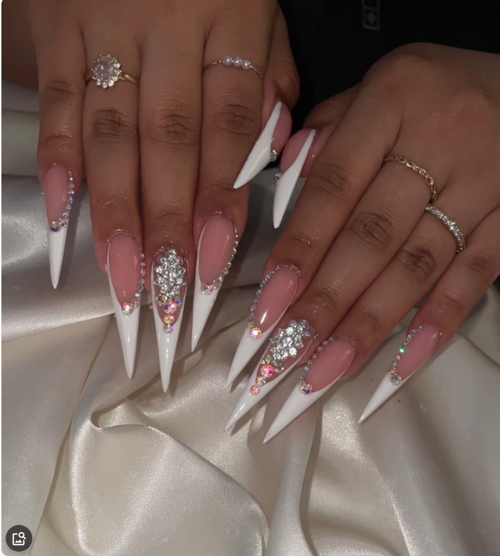 Handmade Luxury Stiletto Press-On Nails New York | Custom Iced Out Baddie Claws