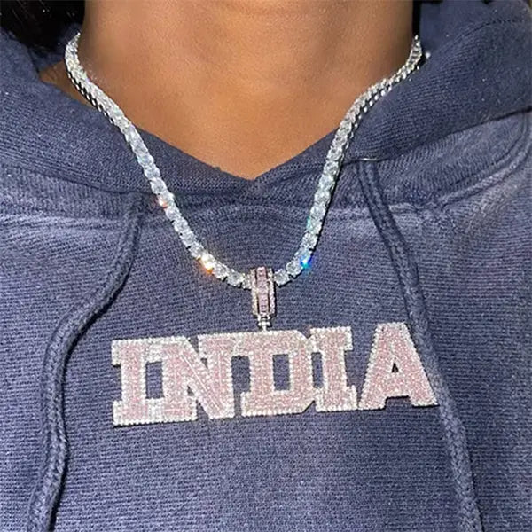 Custom Classic Micro-Pave Minimalist Block Pendant