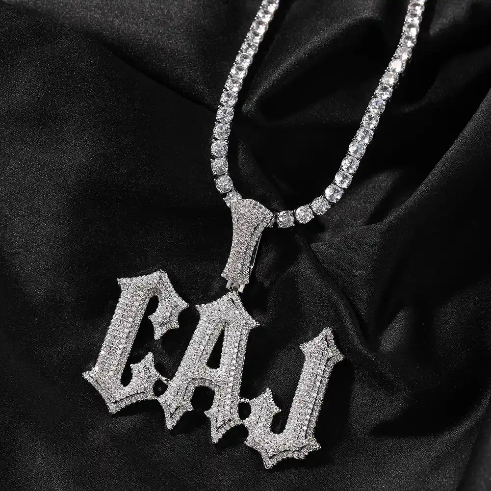 Custom Heavyweight Two-Tone Old English Gothic Pendant