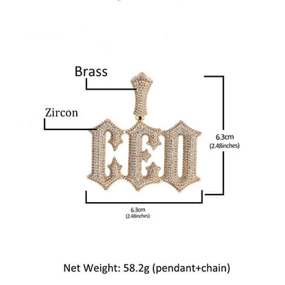 Spiked Gothic Letter Custom Name Pendant