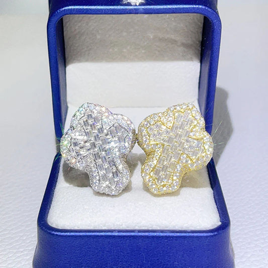 Baguette Cut Cubic Zirconia Cross Eternity Band