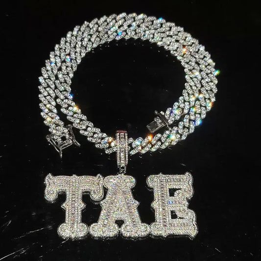 Custom Heavy Gothic Block Name Pendant
