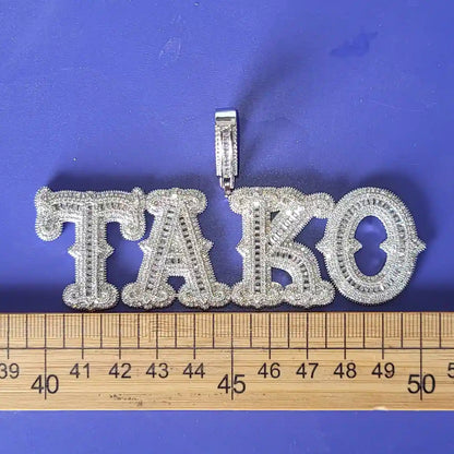 Old English Gothic Custom Name Pendant — Heavy Iced Out Letters