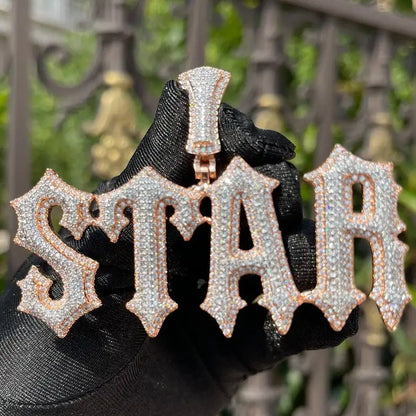 Spiked Gothic Letter Custom Name Pendant