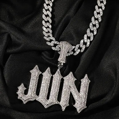 Spiked Gothic Letter Custom Name Pendant