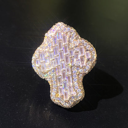 Baguette Cut Cubic Zirconia Cross Eternity Band