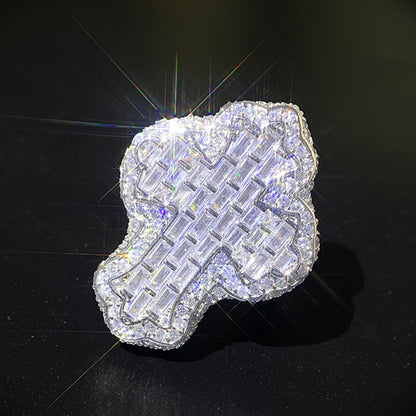 Baguette Cut Cubic Zirconia Cross Eternity Band