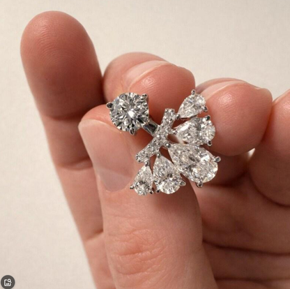 Custom Pear Cut Zircon Ear Jackets New York | Iced Out Baddie Statement Earrings