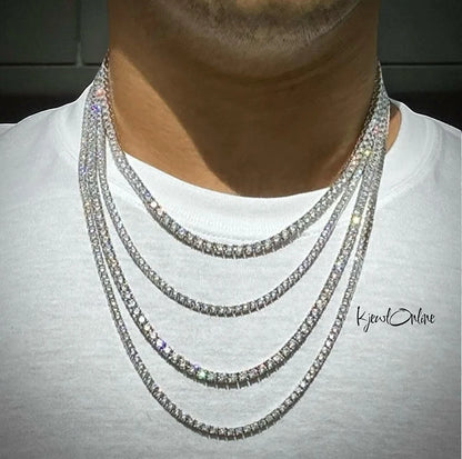 4mm Tennis Chain Necklace — Unisex 5A CZ Everyday Iced Chain