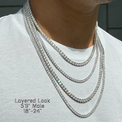 3mm Iced Tennis Chain Choker — 5A CZ Minimalist Women's Layering Chain