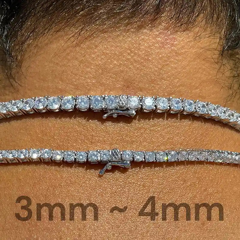 3mm Iced Tennis Chain Choker — 5A CZ Minimalist Women's Layering Chain
