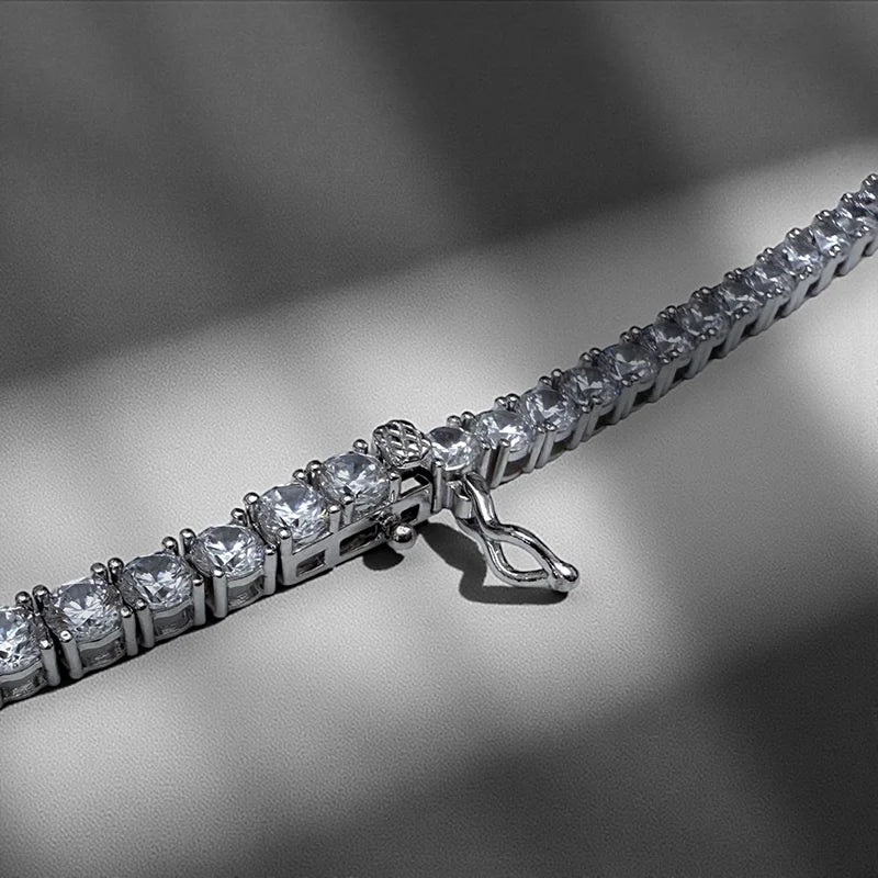 3mm Iced Tennis Chain Choker — 5A CZ Minimalist Women's Layering Chain