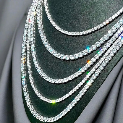 4mm Tennis Chain Necklace — Unisex 5A CZ Everyday Iced Chain